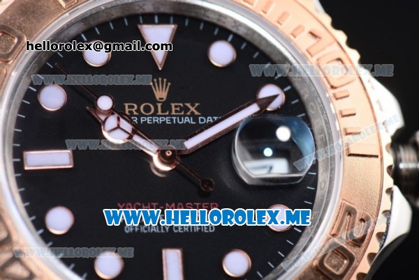 Rolex Yacht-Master 40 Clone Rolex 3135 Automatic Two Tone Case/Bracelet with Black Dial (BP) - Click Image to Close